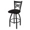 Holland Bar Stool Co 30" Swivel Bar Stool, Black Wrinkle, Canter Espresso Seat 82030BW003 - alternate 1
